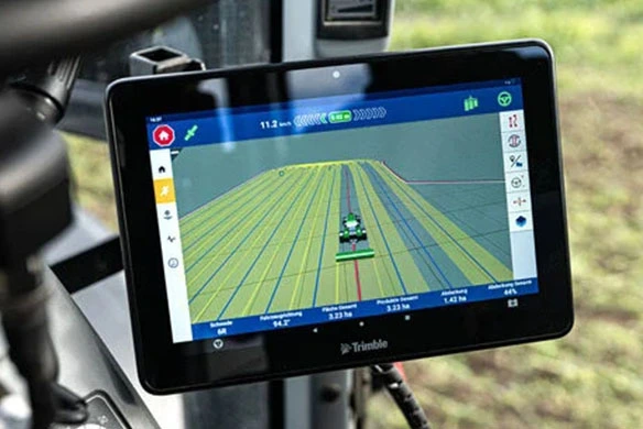 PTx Trimble Precision Ag Product on screen in the cab.