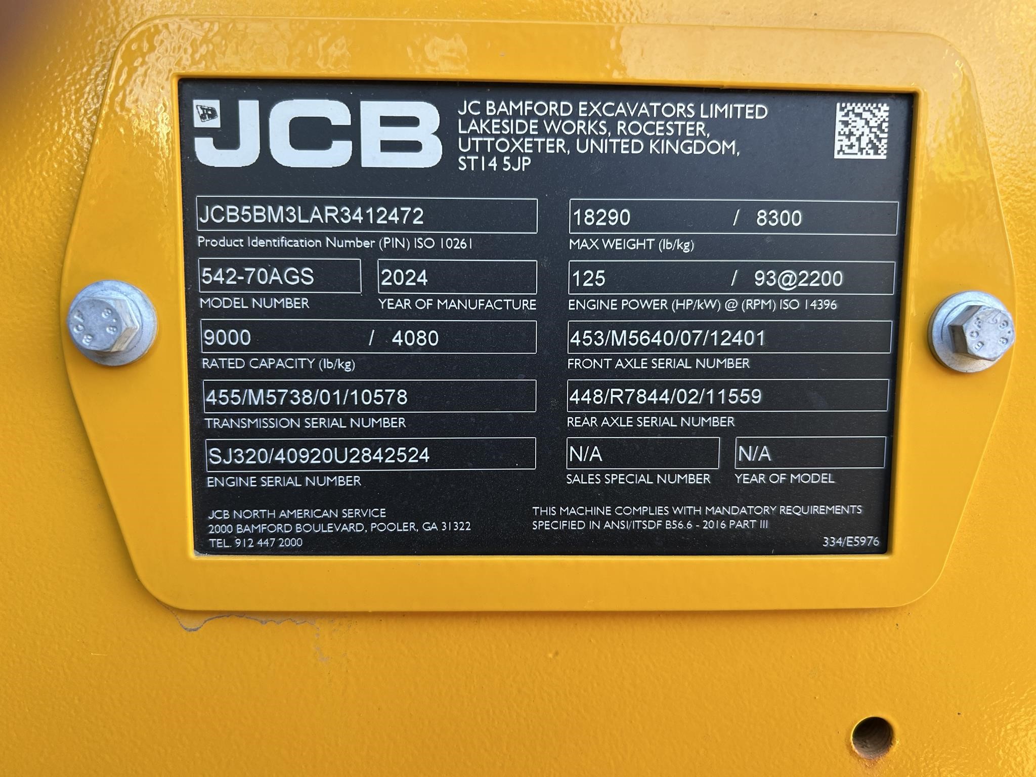 2024 Jcb 542-70 AGRI