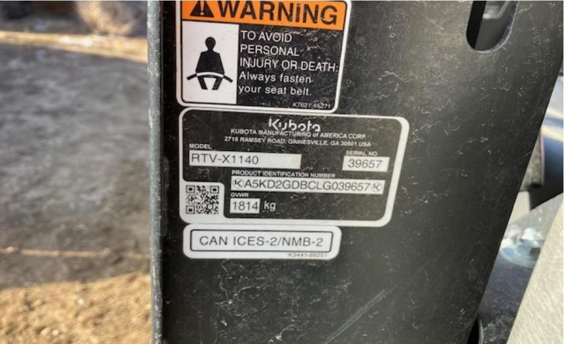 2020 Kubota RTV-X1100C