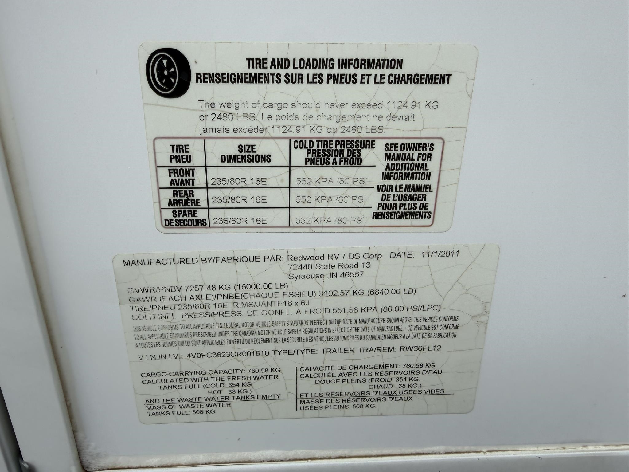 2012 Crossroads REDWOOD 36FL