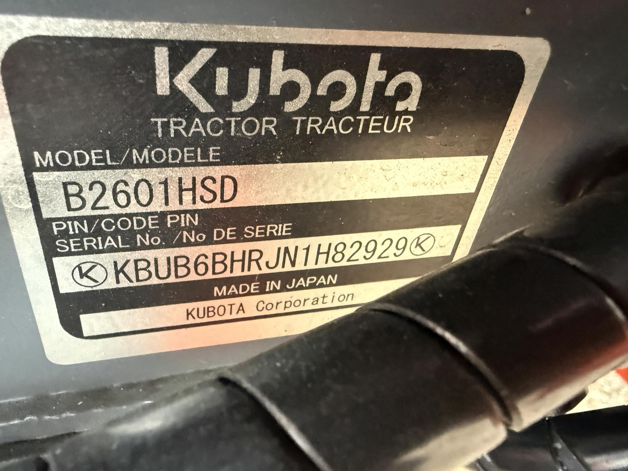 2022 Kubota B2601HSD
