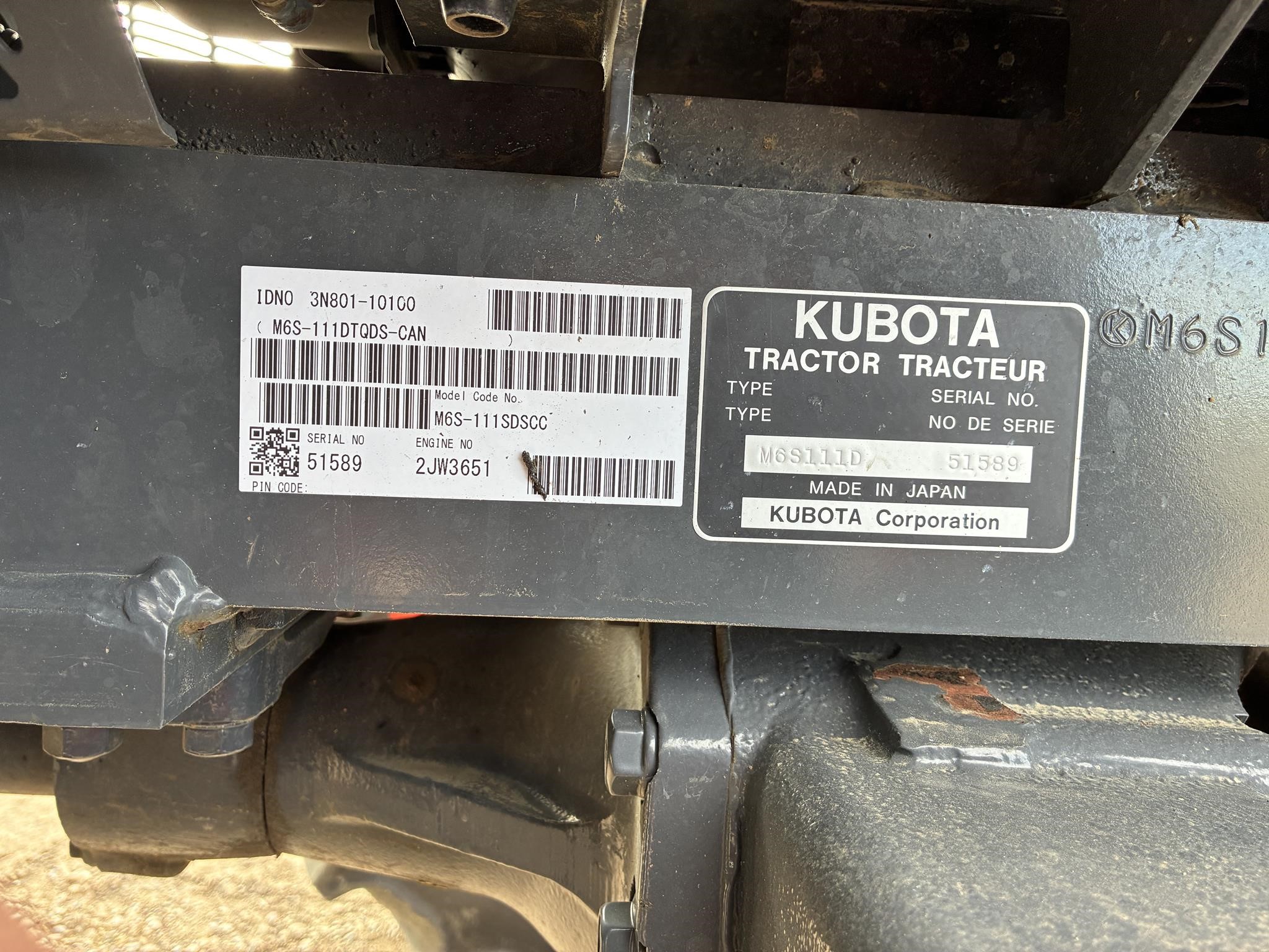 2019 Kubota M6-111