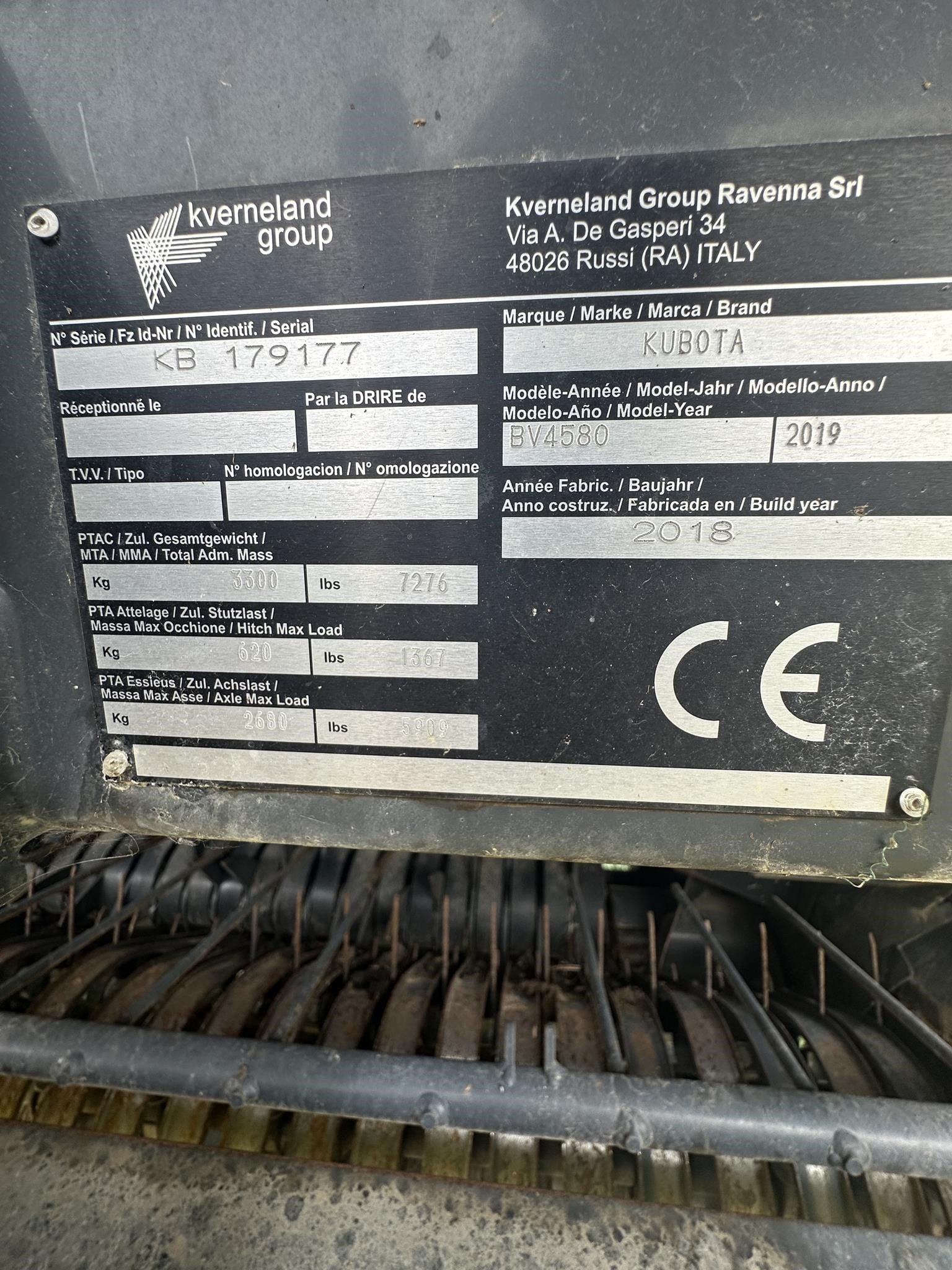 2019 Kubota BV4580