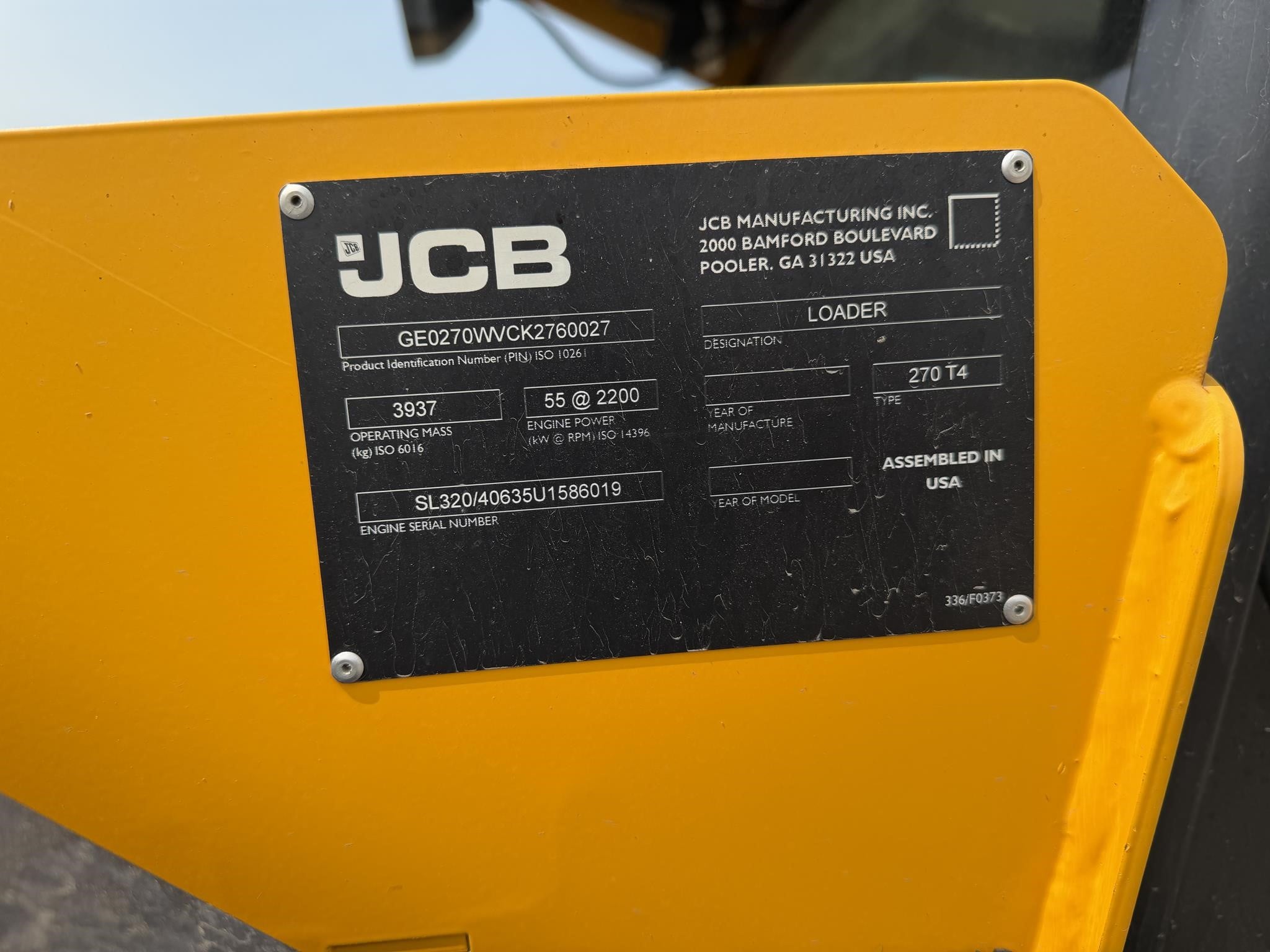 2019 Jcb 270